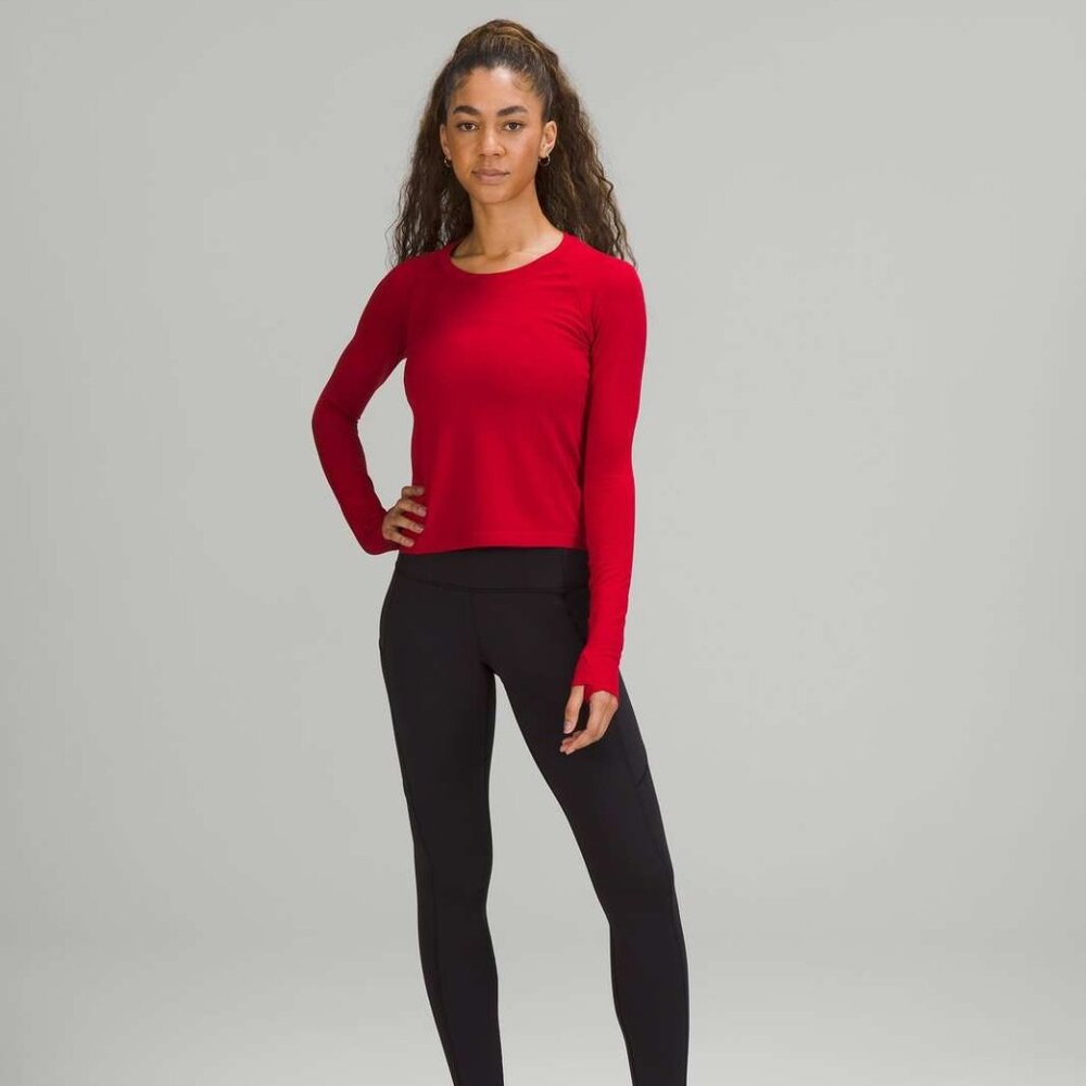 Lululemon Swiftly Tech Long Sleeve Shirt 2.0, Race Length, Dark Red, Size 4